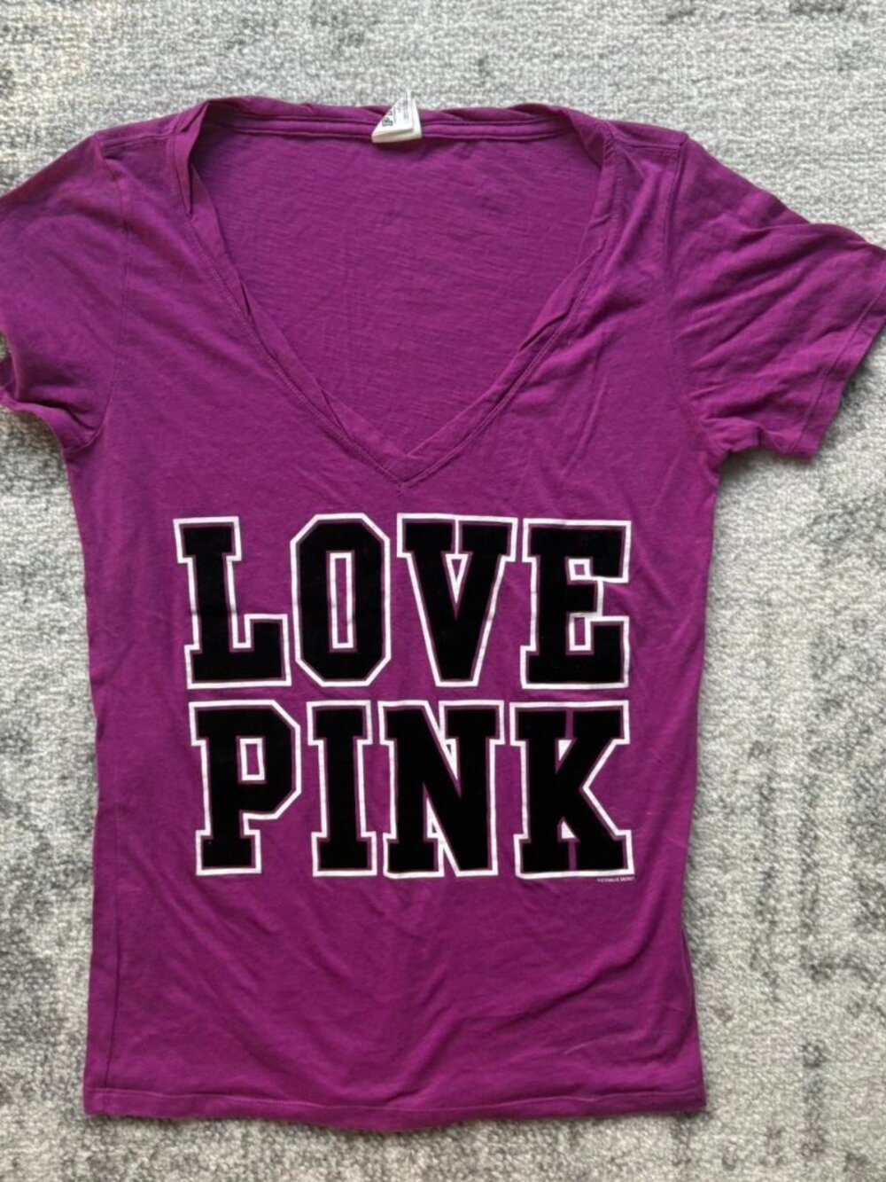 Victoria's Secret PINK Women's Purple and Pink T-shirt